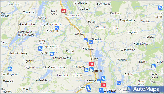 mapa Radocza, Radocza na mapie Targeo