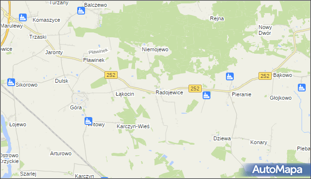 mapa Radojewice, Radojewice na mapie Targeo