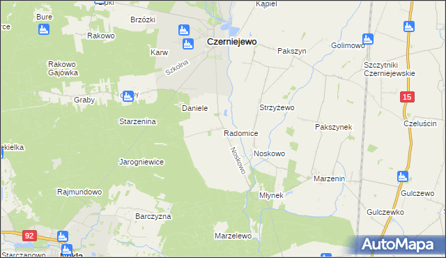 mapa Radomice gmina Września, Radomice gmina Września na mapie Targeo