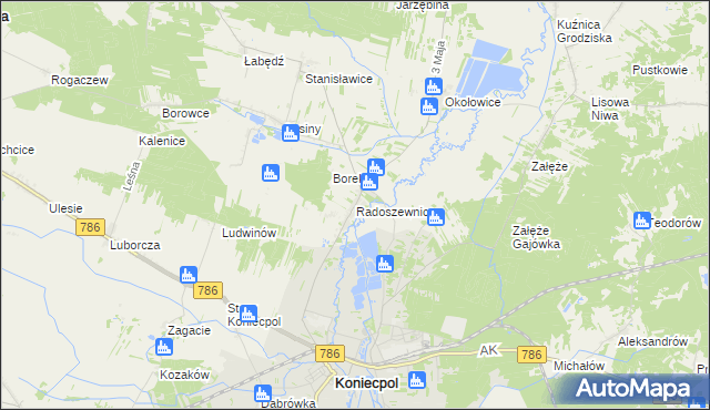 mapa Radoszewnica, Radoszewnica na mapie Targeo