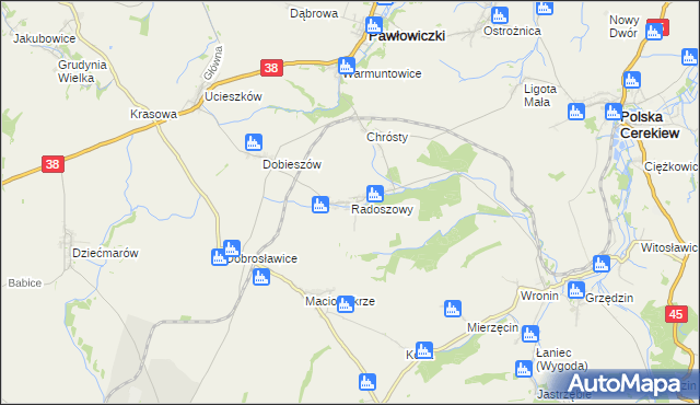 mapa Radoszowy, Radoszowy na mapie Targeo