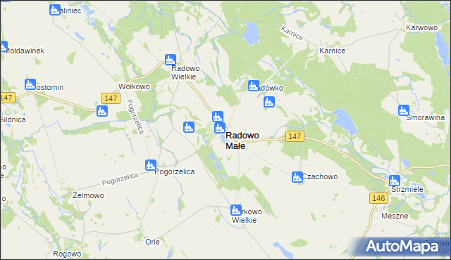 mapa Radowo Małe, Radowo Małe na mapie Targeo