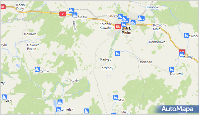 mapa Radysy, Radysy na mapie Targeo