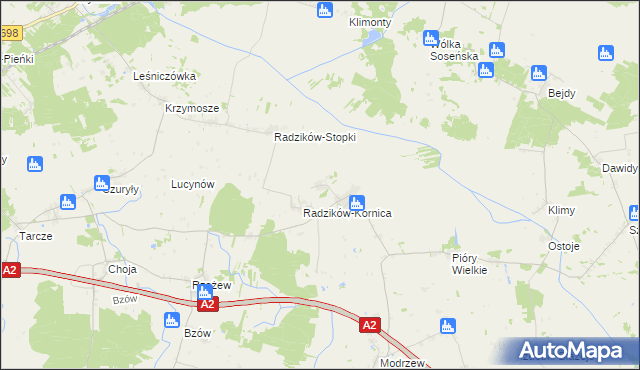 mapa Radzików-Oczki, Radzików-Oczki na mapie Targeo