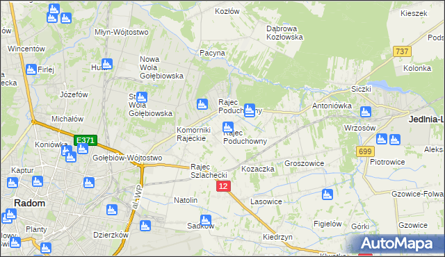 mapa Rajec Poduchowny, Rajec Poduchowny na mapie Targeo
