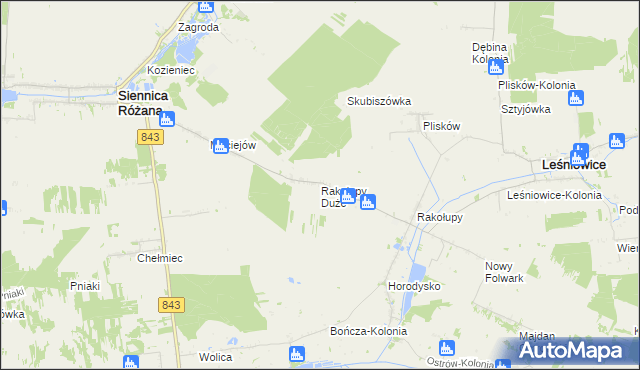 mapa Rakołupy Duże, Rakołupy Duże na mapie Targeo