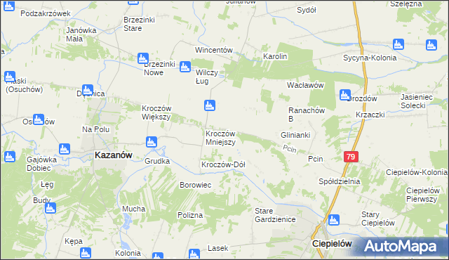 mapa Ranachów-Wieś, Ranachów-Wieś na mapie Targeo
