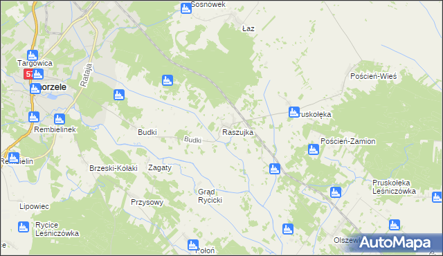 mapa Raszujka, Raszujka na mapie Targeo