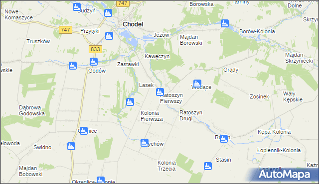 mapa Ratoszyn Pierwszy, Ratoszyn Pierwszy na mapie Targeo