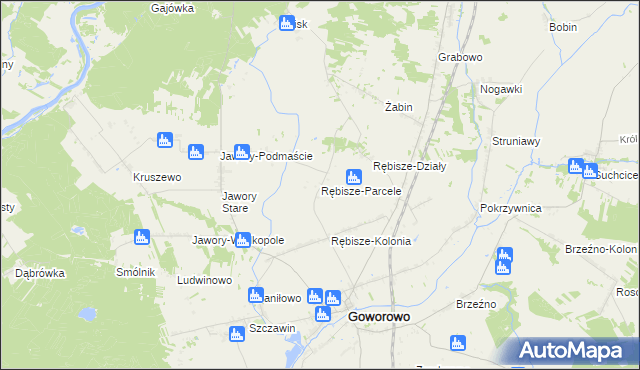 mapa Rębisze-Parcele, Rębisze-Parcele na mapie Targeo