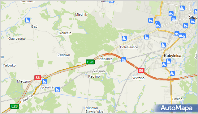 mapa Reblinko, Reblinko na mapie Targeo