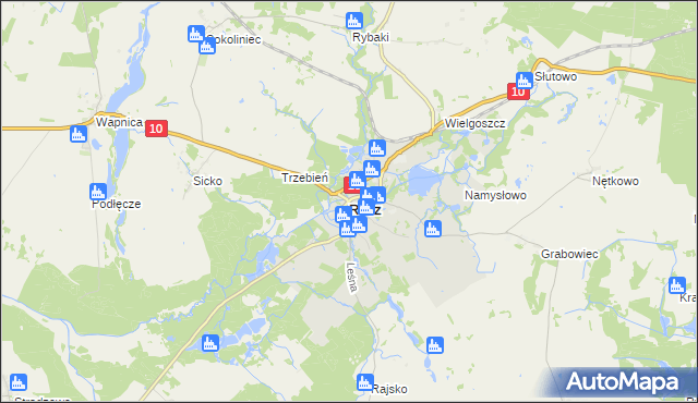 mapa Recz powiat choszczeński, Recz powiat choszczeński na mapie Targeo