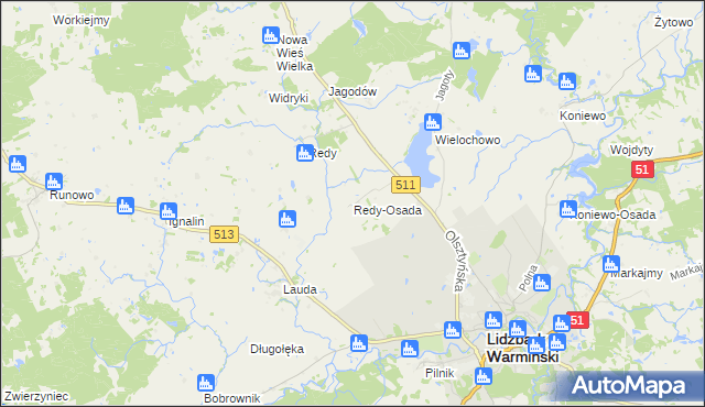 mapa Redy-Osada, Redy-Osada na mapie Targeo