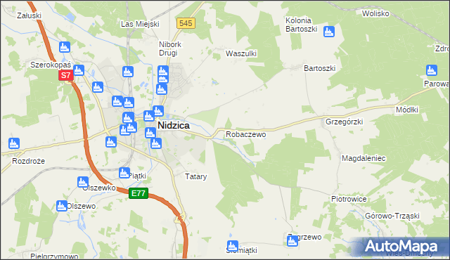 mapa Robaczewo, Robaczewo na mapie Targeo