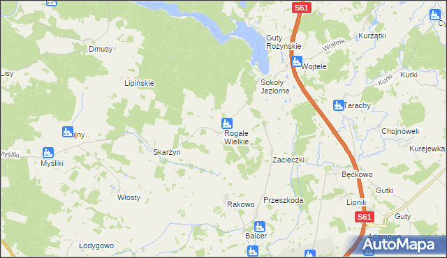 mapa Rogale Wielkie, Rogale Wielkie na mapie Targeo