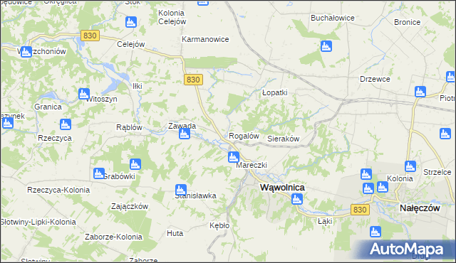 mapa Rogalów gmina Wąwolnica, Rogalów gmina Wąwolnica na mapie Targeo