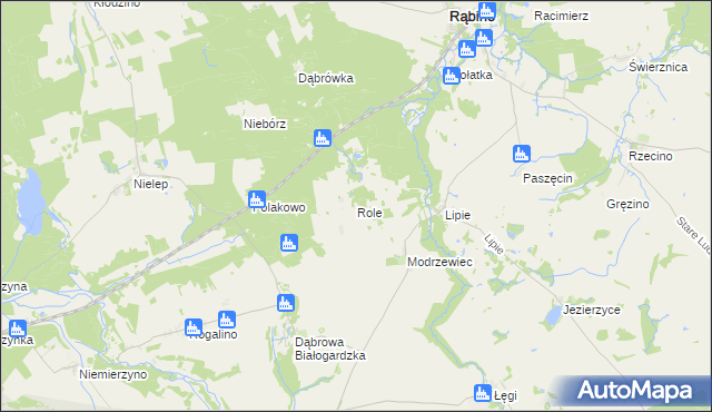mapa Role gmina Rąbino, Role gmina Rąbino na mapie Targeo