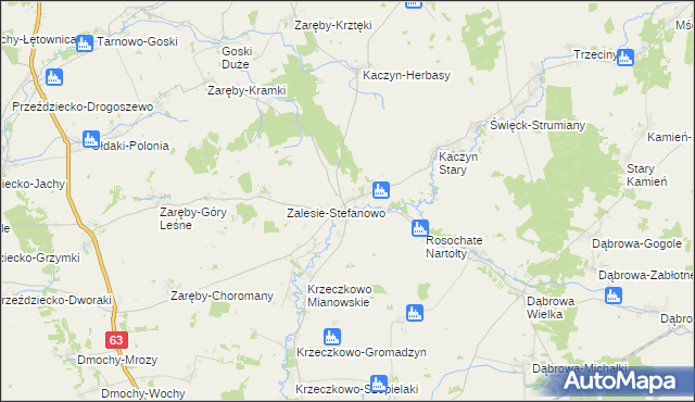 mapa Rosochate Kościelne, Rosochate Kościelne na mapie Targeo