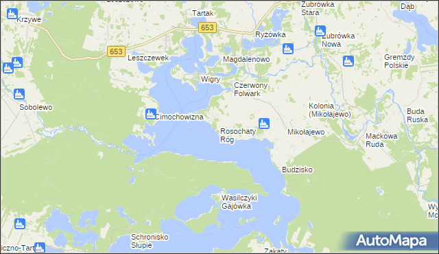 mapa Rosochaty Róg, Rosochaty Róg na mapie Targeo