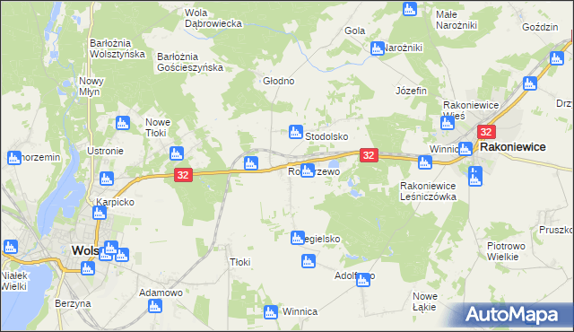 mapa Rostarzewo, Rostarzewo na mapie Targeo