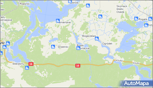 mapa Rostki Skomackie, Rostki Skomackie na mapie Targeo