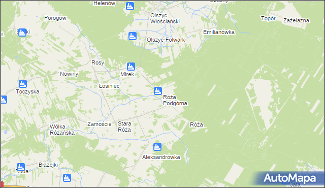 mapa Róża Podgórna, Róża Podgórna na mapie Targeo