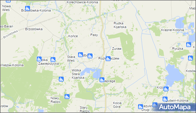 mapa Rozkopaczew, Rozkopaczew na mapie Targeo