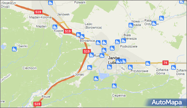 mapa Ruda gmina Janów Lubelski, Ruda gmina Janów Lubelski na mapie Targeo