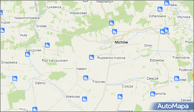 mapa Rudzienko-Kolonia, Rudzienko-Kolonia na mapie Targeo
