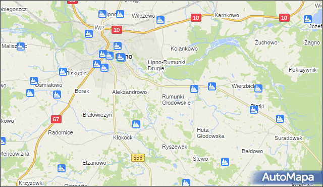 mapa Rumunki Głodowskie, Rumunki Głodowskie na mapie Targeo