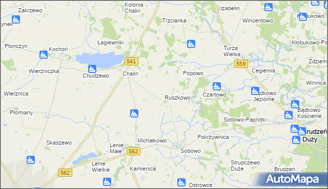 mapa Ruszkowo gmina Dobrzyń nad Wisłą, Ruszkowo gmina Dobrzyń nad Wisłą na mapie Targeo