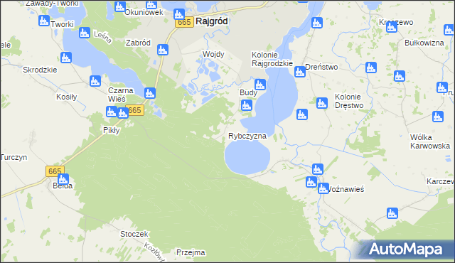 mapa Rybczyzna, Rybczyzna na mapie Targeo