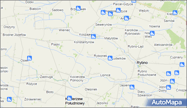mapa Rybionek, Rybionek na mapie Targeo