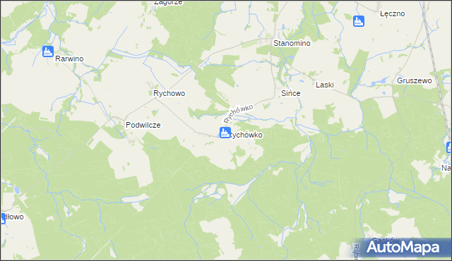 mapa Rychówko, Rychówko na mapie Targeo