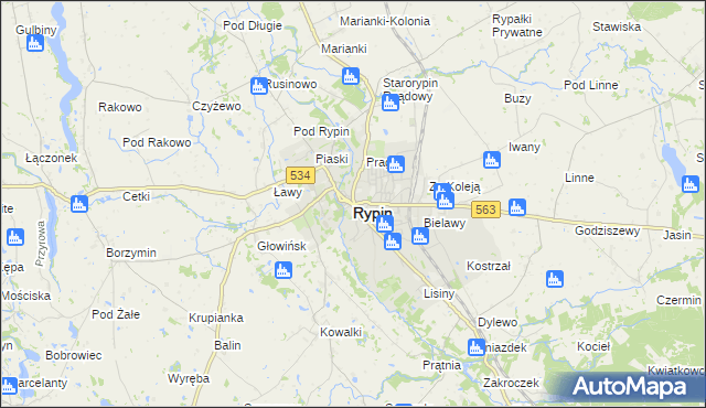 mapa Rypin, Rypin na mapie Targeo
