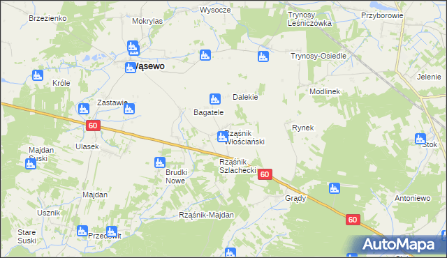 mapa Rząśnik Włościański, Rząśnik Włościański na mapie Targeo
