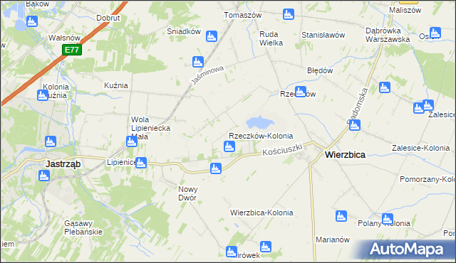 mapa Rzeczków-Kolonia, Rzeczków-Kolonia na mapie Targeo