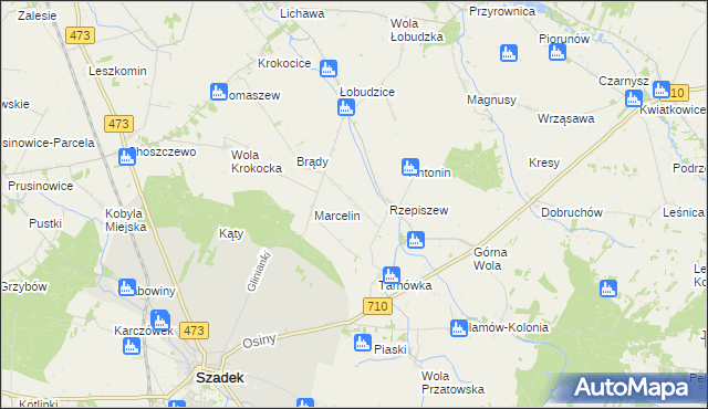 mapa Rzepiszew-Kolonia, Rzepiszew-Kolonia na mapie Targeo