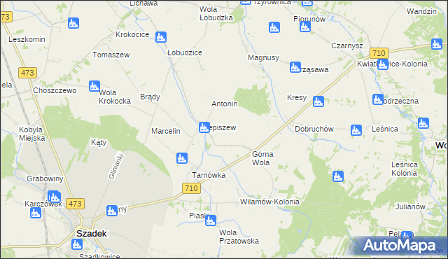 mapa Rzepiszew-Resztówka, Rzepiszew-Resztówka na mapie Targeo