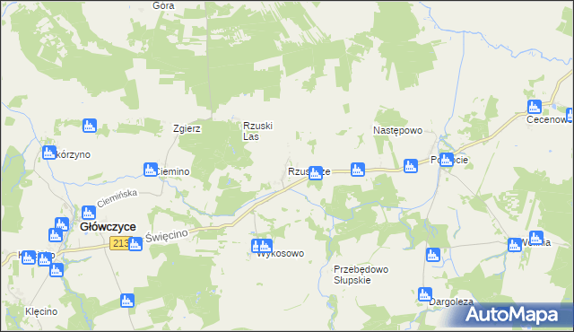 mapa Rzuszcze, Rzuszcze na mapie Targeo