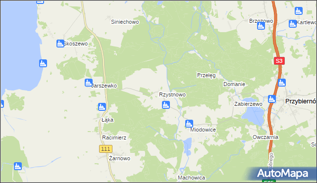 mapa Rzystnowo, Rzystnowo na mapie Targeo