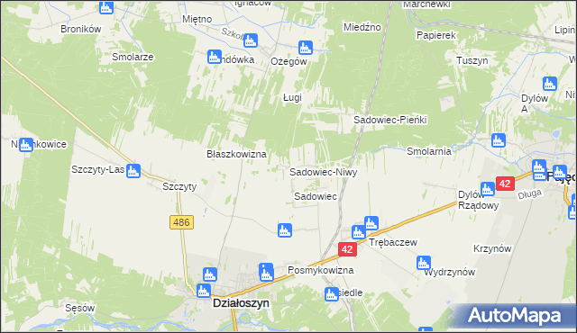 mapa Sadowiec-Niwy, Sadowiec-Niwy na mapie Targeo