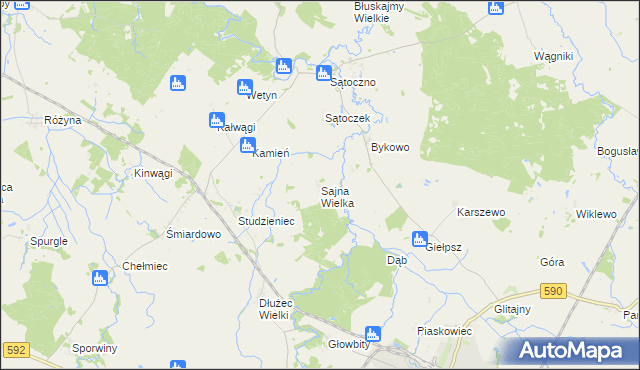 mapa Sajna Wielka, Sajna Wielka na mapie Targeo