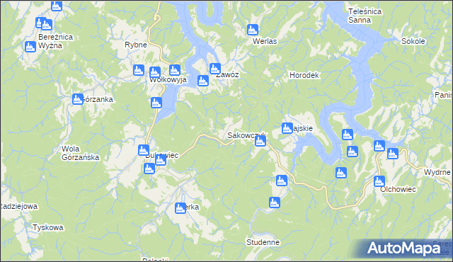 mapa Sakowczyk, Sakowczyk na mapie Targeo