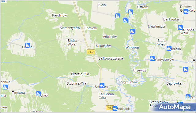 mapa Salkowszczyzna, Salkowszczyzna na mapie Targeo