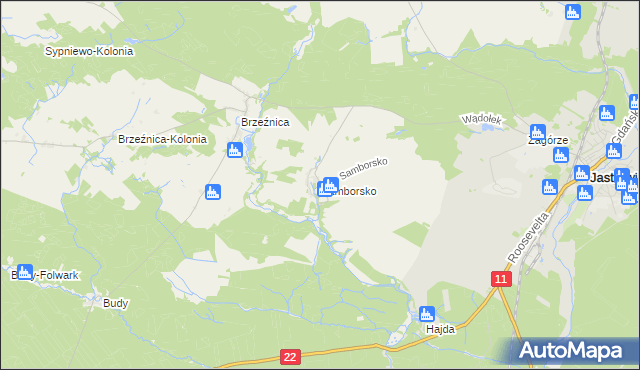 mapa Samborsko, Samborsko na mapie Targeo