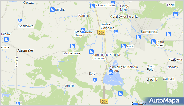 mapa Samoklęski-Kolonia Pierwsza, Samoklęski-Kolonia Pierwsza na mapie Targeo