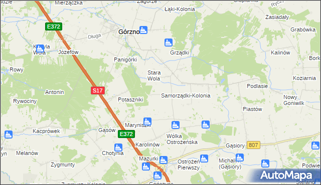 mapa Samorządki-Kolonia, Samorządki-Kolonia na mapie Targeo