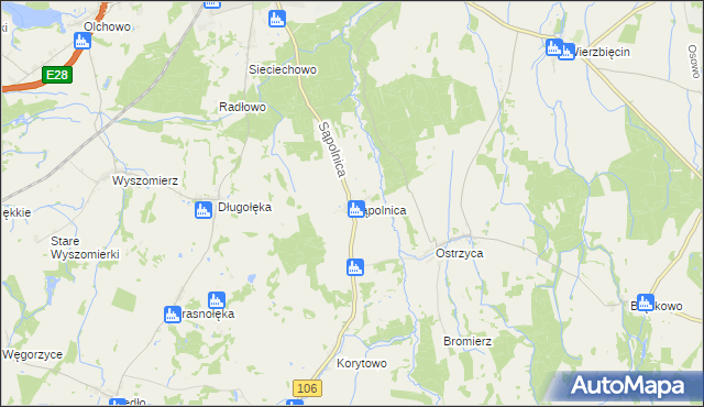 mapa Sąpolnica, Sąpolnica na mapie Targeo