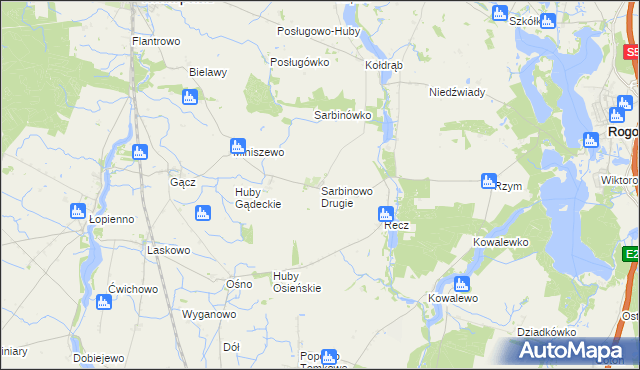 mapa Sarbinowo Drugie, Sarbinowo Drugie na mapie Targeo